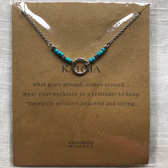 NWT KARMA Silver Dipped Circle Necklace - Picture 3 of 6